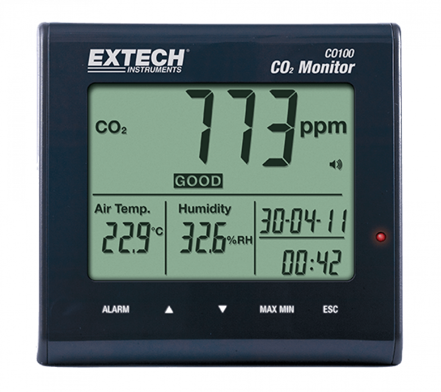 Extech CO100 - Настольный измеритель качества воздуха и концентрации .