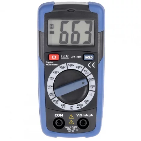 DT-105 - Цифровой тестер, мультиметр, CEM